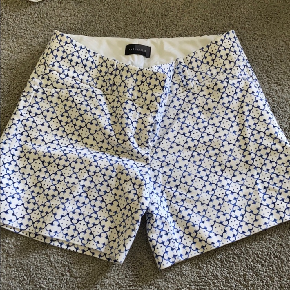 Blue and white design shorts